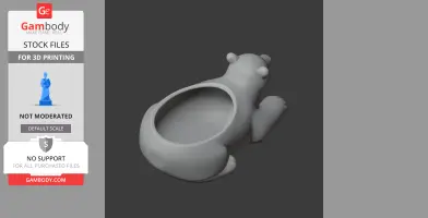 Polar Bear Bowl - Animal Wall Hook STL