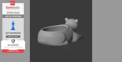 Polar Bear Bowl - Animal Wall Hook STL