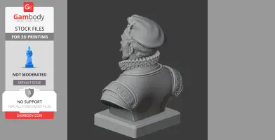 Francis Drake Bust - Historical Warrior STL