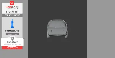 A 3D model of an Alfa Romeo Caimano car viewed from the front, designed for 3D printing.