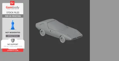 3D model of an Alfa Romeo Caimano, sleek and futuristic design, prepared for 3D printing.