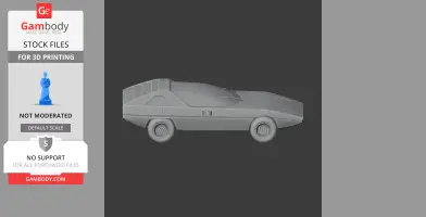 3D model of a streamlined Alfa Romeo Caimano car, side view for 3D printing.
