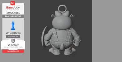 Cartoon cat figure with Captain America attire, holding a shield, and a ring on its head.