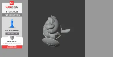 A mashup 3D model of a character resembling Garfield with Captain America's shield and outfit.