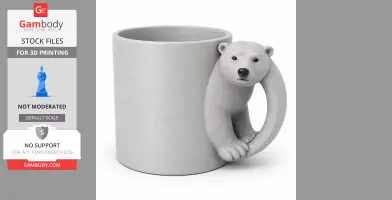 Polar Bear Mug - Animal Wall Hook STL