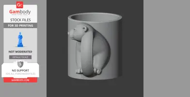 Polar Bear Mug - Animal Wall Hook STL