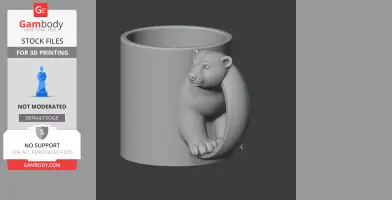 Polar Bear Mug - Animal Wall Hook STL