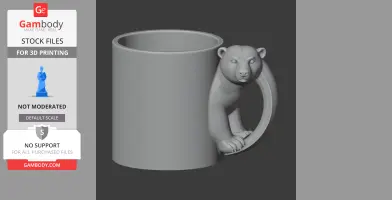 Polar Bear Mug - Animal Wall Hook STL