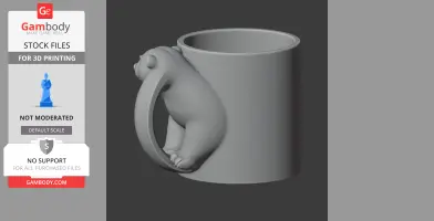 Polar Bear Mug - Animal Wall Hook STL
