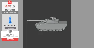 Detailed 3D model of an ASCOD tank, side view, suitable for 3D printing.