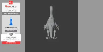A 3D model of a Neimongosaurus from behind, showing textured details for 3D printing.