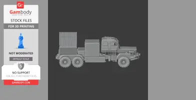 A detailed 3D model of a six-wheeled military transport vehicle, designed for 3D printing.