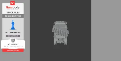 Front view of a detailed 3D tank model with angled armor plates, ready for printing.