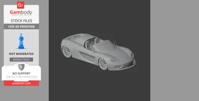 3D model of a sleek, futuristic sports car designed for 3D printing.