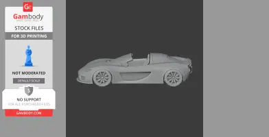 A detailed STL file of a sleek Alfa Romeo Diva scale model for 3D printing, side view.