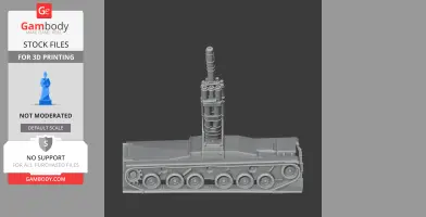 3D model of Batignolles Chatillon 155 mm tank with detailed tracks and turret, side view.