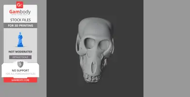 Chacma baboon skull 3D model, side view, suitable for 3D printing.