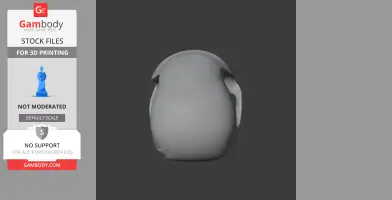 3D model of a Chacma baboon skull replica, front view, for 3D printing, from Gambody.