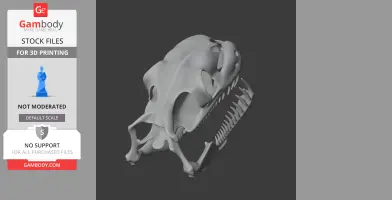 3D model of a children's python skull, showcasing detailed bone structure for 3D printing.
