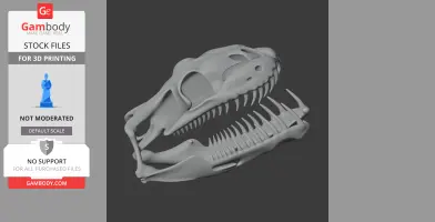3D model of a Children's Python skull with open mouth, showing detailed teeth and bone structure.