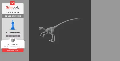 A 3D model of a Nemegtomaia dinosaur, displayed in a running pose, suitable for 3D printing.