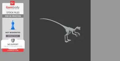 3D model of a Nemegtomaia dinosaur in a running pose, designed for 3D printing.