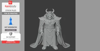 A detailed Asgore Dreemurr figurine from Undertale, featuring armor, cape, and horned helmet.