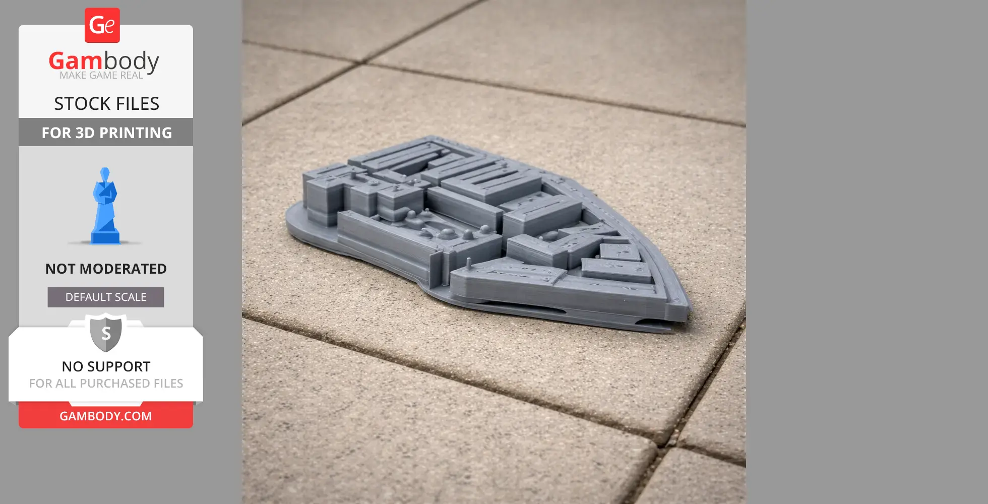 3D printed model of Anichkov Palace layout in gray, displayed on tiled surface.