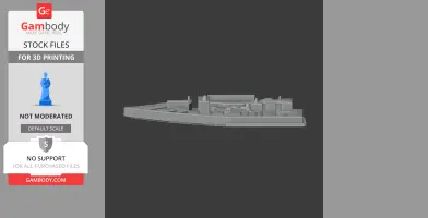 A detailed 3D model of Anichkov Palace architecture for 3D printing, side view.