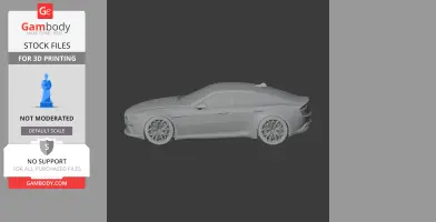 3D model of an Alfa Romeo Giulia, side view, designed for 3D printing.