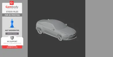3D model of an Alfa Romeo Giulia, ready for 3D printing, shown in a grey color.