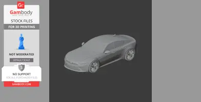 3D model of an Alfa Romeo Giulia, shown as an STL file for 3D printing.