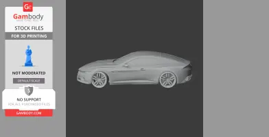 3D model of a sleek Alfa Romeo Giulia car, side view, for 3D printing.