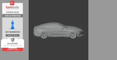 3D model of a sleek, modern Alfa Romeo Giulia. Side profile view for 3D printing purposes.