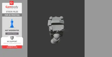 Ash figurine from Brawl Stars, STL file for 3D printing, depicted in a gray 3D model format.