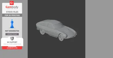 3D model of a classic Alfa Romeo Giulia TZ vehicle for 3D printing shown in grey.