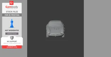 3D model of an Alfa Romeo Giulia TZ, front view, designed for 3D printing from Gambody Stock.