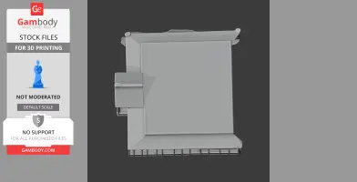 Top view of a detailed architectural model for 3D printing, featuring intricate textures and edges.