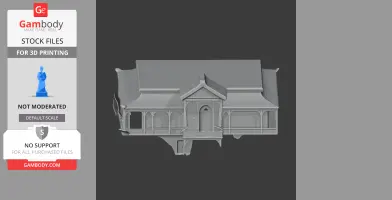 Detailed 3D model of a palace with intricate arches and a layered roof for 3D printing.