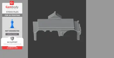 3D model of a detailed palace façade with arches and a roof, ready for 3D printing.