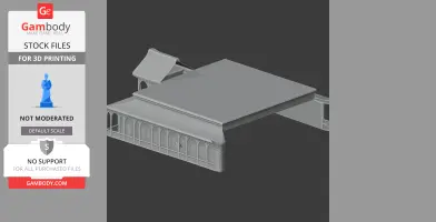 A detailed 3D model of Anisa Wissa Palace, featuring arches and a sloped roof section for 3D printing.