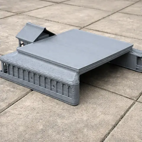 3D printed model of Anisa Wissa Palace, featuring detailed architectural elements and a flat roof.