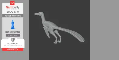 3D model of a Neuquenraptor dinosaur with long tail and claws, for 3D printing.