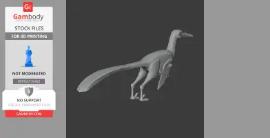3D model of a Neuquenraptor dinosaur with a long tail and slender body for 3D printing.