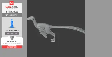 3D model of a Neuquenraptor with a long tail and claws, designed for 3D printing.
