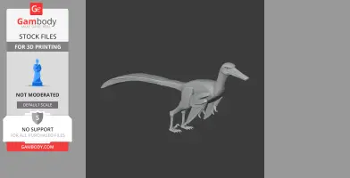 3D model of a Neuquenraptor dinosaur, shown in a standing pose, designed for 3D printing.