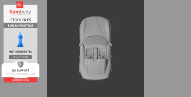 Top view of Alfa Romeo Disco Volante model for 3D printing, showing sleek design and seating detail.