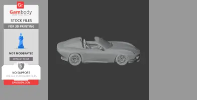3D model of a sleek Alfa Romeo Disco Volante convertible, viewed from the side, designed for 3D printing.