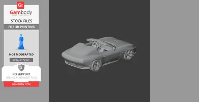 3D model of an Alfa Romeo Disco Volante convertible, rear view, designed for 3D printing.