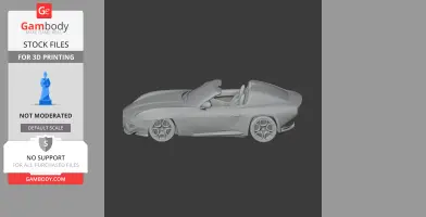 3D model of a sleek Alfa Romeo Disco Volante sports car, side view, for 3D printing.